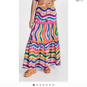 FARM Rio Colorful Wave Maxi Skirt